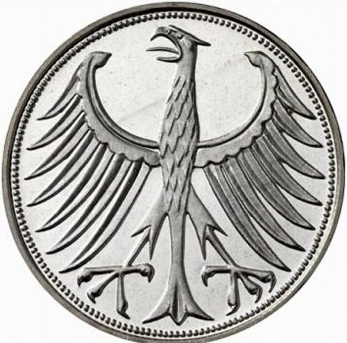 5 Mark Obverse Image minted in GERMANY in 1961D (1949-01 - Federal Republic)  - The Coin Database