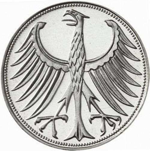 5 Mark Obverse Image minted in GERMANY in 1963G (1949-01 - Federal Republic)  - The Coin Database