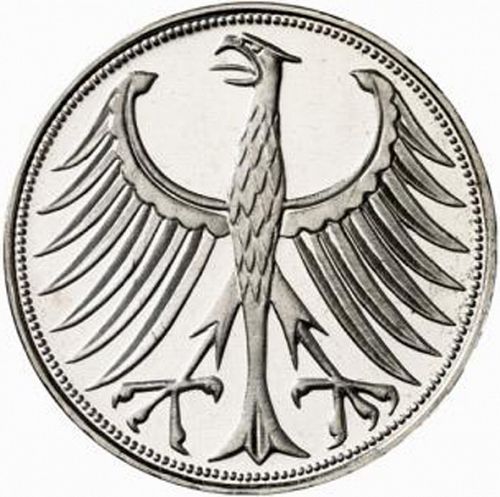 5 Mark Obverse Image minted in GERMANY in 1964G (1949-01 - Federal Republic)  - The Coin Database