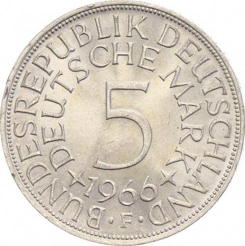 5 Mark Obverse Image minted in GERMANY in 1966F (1949-01 - Federal Republic)  - The Coin Database