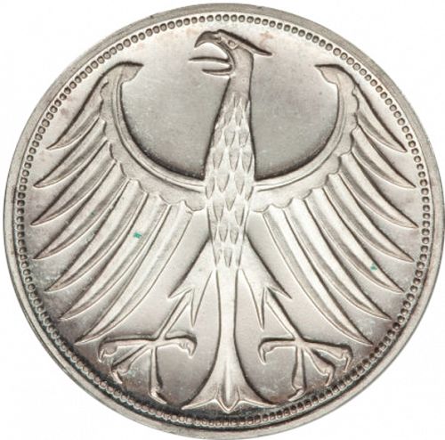 5 Mark Obverse Image minted in GERMANY in 1966G (1949-01 - Federal Republic)  - The Coin Database