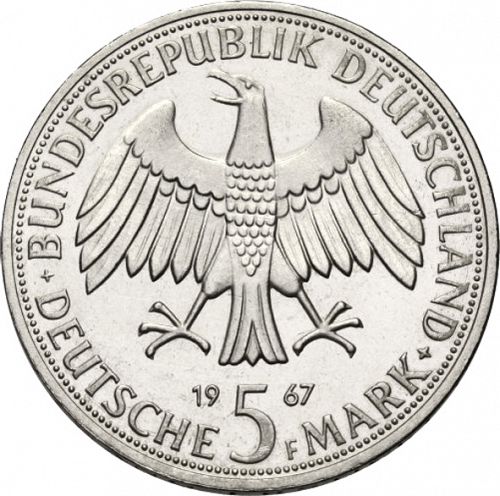 5 Mark Obverse Image minted in GERMANY in 1967F (1949-01 - Federal Republic - Commemorative)  - The Coin Database