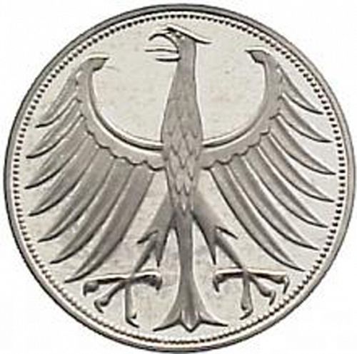 5 Mark Obverse Image minted in GERMANY in 1967G (1949-01 - Federal Republic)  - The Coin Database