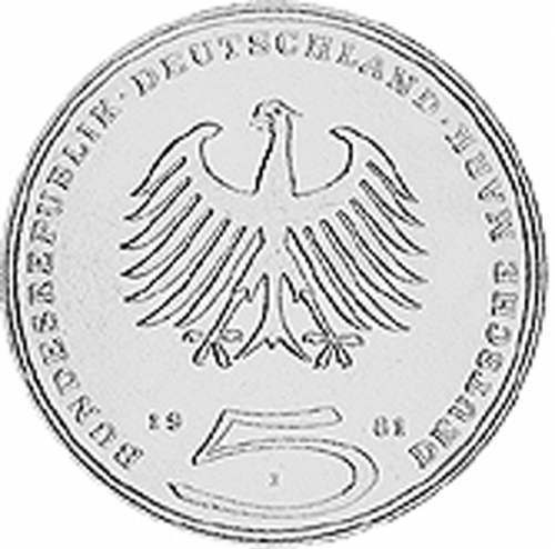 5 Mark Obverse Image minted in GERMANY in 1981J (1949-01 - Federal Republic - Commemorative)  - The Coin Database