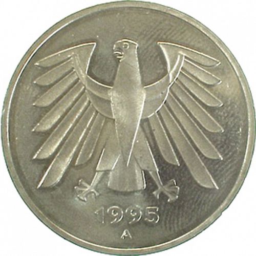 5 Mark Obverse Image minted in GERMANY in 1995A (1949-01 - Federal Republic)  - The Coin Database