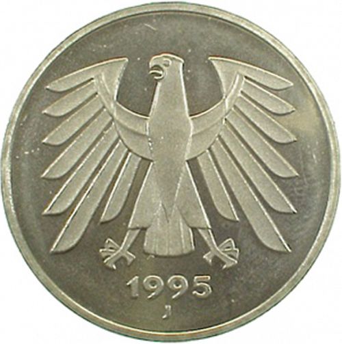 5 Mark Obverse Image minted in GERMANY in 1995J (1949-01 - Federal Republic)  - The Coin Database