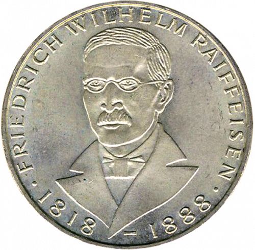 5 Mark Reverse Image minted in GERMANY in 1968J (1949-01 - Federal Republic - Commemorative)  - The Coin Database