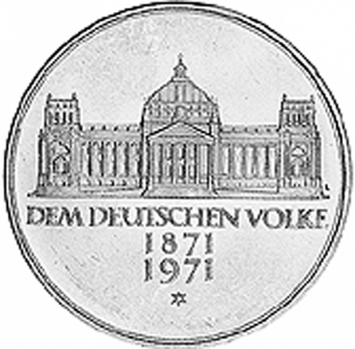 5 Mark Reverse Image minted in GERMANY in 1971G (1949-01 - Federal Republic - Commemorative)  - The Coin Database