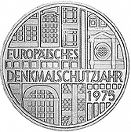 5 Mark Reverse Image minted in GERMANY in 1975F (1949-01 - Federal Republic - Commemorative)  - The Coin Database