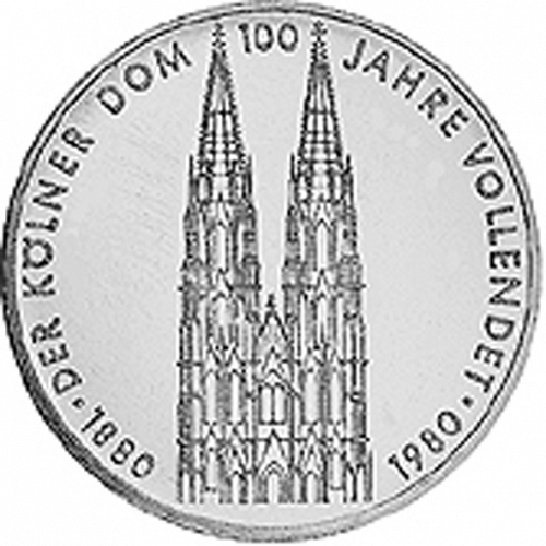 5 Mark Reverse Image minted in GERMANY in 1980F (1949-01 - Federal Republic - Commemorative)  - The Coin Database