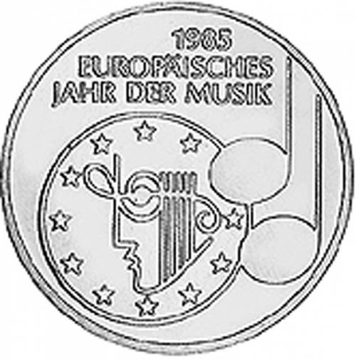 5 Mark Reverse Image minted in GERMANY in 1985F (1949-01 - Federal Republic - Commemorative)  - The Coin Database