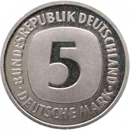 5 Mark Reverse Image minted in GERMANY in 2001A (1949-01 - Federal Republic)  - The Coin Database