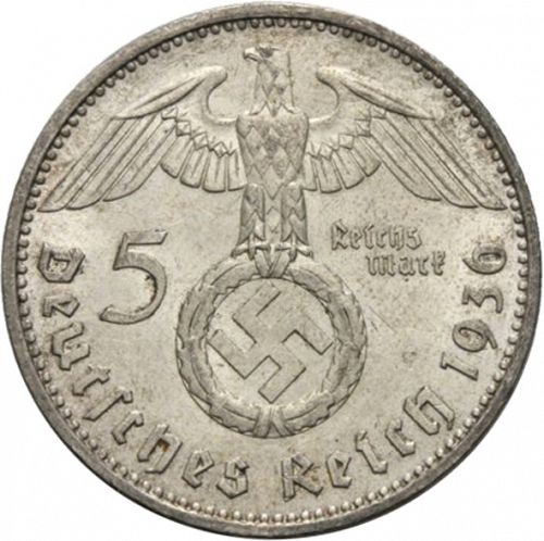 5 Reichsmark Obverse Image minted in GERMANY in 1936A (1933-45 - Thrid Reich)  - The Coin Database