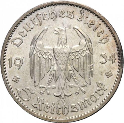 5 Reichsmark Obverse Image minted in GERMANY in 1936E (1933-45 - Thrid Reich)  - The Coin Database