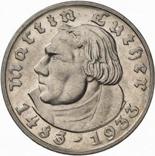 5 Reichsmark Reverse Image minted in GERMANY in 1933G (1933-45 - Thrid Reich)  - The Coin Database