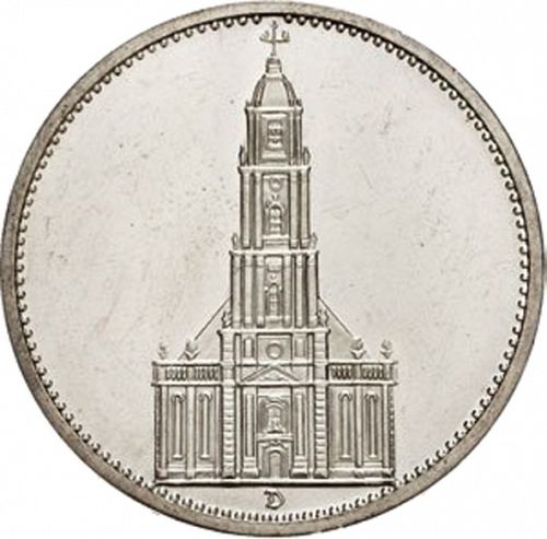 5 Reichsmark Reverse Image minted in GERMANY in 1934D (1933-45 - Thrid Reich)  - The Coin Database