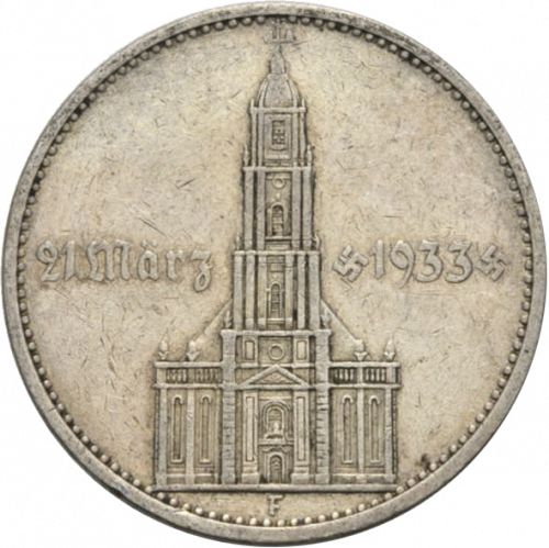 5 Reichsmark Reverse Image minted in GERMANY in 1934F (1933-45 - Thrid Reich)  - The Coin Database