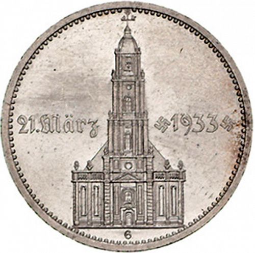 5 Reichsmark Reverse Image minted in GERMANY in 1934G (1933-45 - Thrid Reich)  - The Coin Database