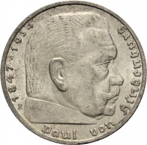 5 Reichsmark Reverse Image minted in GERMANY in 1936A (1933-45 - Thrid Reich)  - The Coin Database