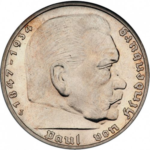 5 Reichsmark Reverse Image minted in GERMANY in 1936J (1933-45 - Thrid Reich)  - The Coin Database