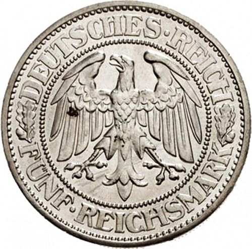 5 Reichsmark Obverse Image minted in GERMANY in 1928E (1924-38 - Weimar Republic - Reichsmark)  - The Coin Database