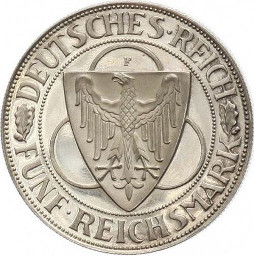 5 Reichsmark Obverse Image minted in GERMANY in 1930F (1924-38 - Weimar Republic - Reichsmark)  - The Coin Database