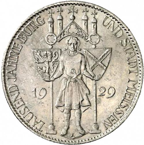 5 Reichsmark Reverse Image minted in GERMANY in 1929E (1924-38 - Weimar Republic - Reichsmark)  - The Coin Database