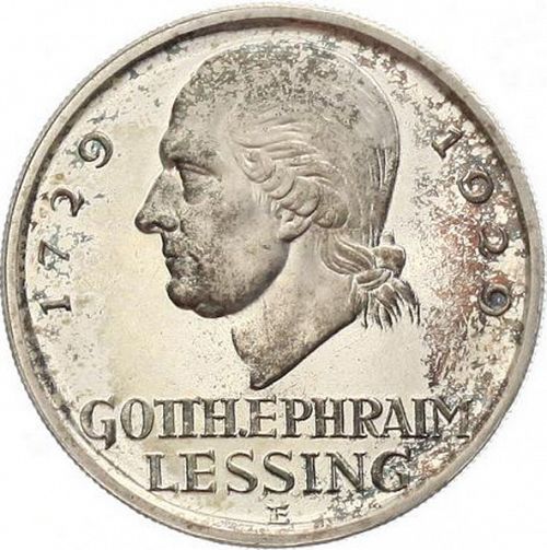 5 Reichsmark Reverse Image minted in GERMANY in 1929E (1924-38 - Weimar Republic - Reichsmark)  - The Coin Database