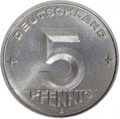 5 Pfennig Obverse Image minted in GERMANY in 1953E (1949-90 - Democratic Republic)  - The Coin Database