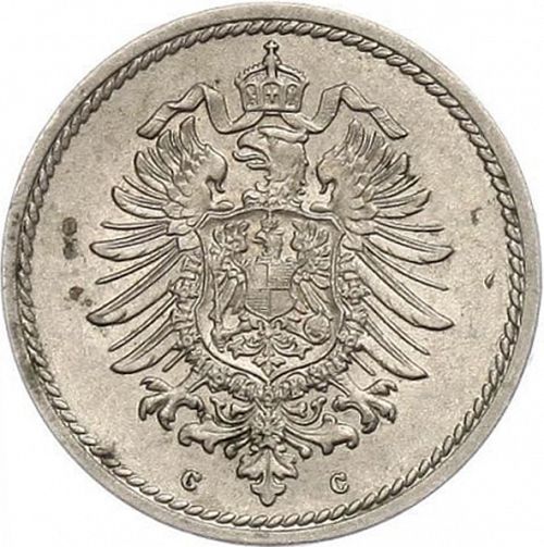 5 Pfenning Reverse Image minted in GERMANY in 1875C (1871-18 - Empire)  - The Coin Database