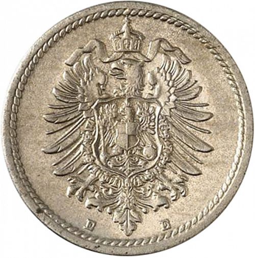 5 Pfenning Reverse Image minted in GERMANY in 1875E (1871-18 - Empire)  - The Coin Database