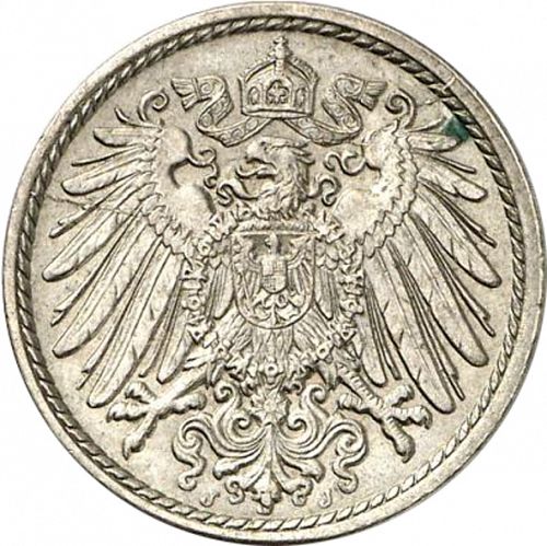 5 Pfenning Reverse Image minted in GERMANY in 1890J (1871-18 - Empire)  - The Coin Database