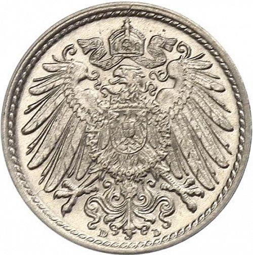 5 Pfenning Reverse Image minted in GERMANY in 1899D (1871-18 - Empire)  - The Coin Database