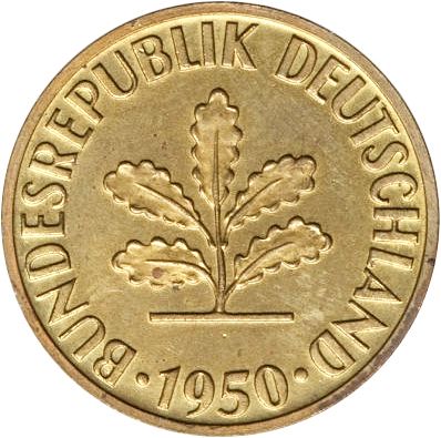 5 Pfennig Obverse Image minted in GERMANY in 1950D (1949-01 - Federal Republic)  - The Coin Database