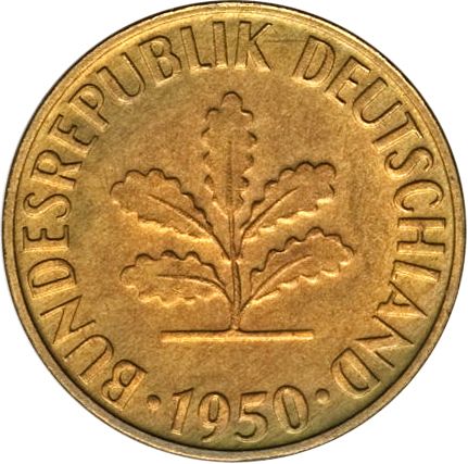 5 Pfennig Obverse Image minted in GERMANY in 1950G (1949-01 - Federal Republic)  - The Coin Database