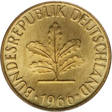 5 Pfennig Obverse Image minted in GERMANY in 1966G (1949-01 - Federal Republic)  - The Coin Database