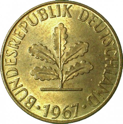 5 Pfennig Obverse Image minted in GERMANY in 1967D (1949-01 - Federal Republic)  - The Coin Database