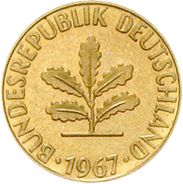 5 Pfennig Obverse Image minted in GERMANY in 1967G (1949-01 - Federal Republic)  - The Coin Database