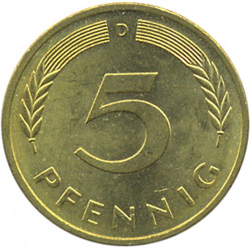 5 Pfennig Obverse Image minted in GERMANY in 1979D (1949-01 - Federal Republic)  - The Coin Database