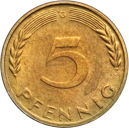 5 Pfennig Reverse Image minted in GERMANY in 1950G (1949-01 - Federal Republic)  - The Coin Database