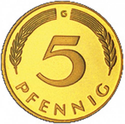 5 Pfennig Reverse Image minted in GERMANY in 1974G (1949-01 - Federal Republic)  - The Coin Database