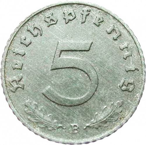 5 Reichspfenning Reverse Image minted in GERMANY in 1943B (1933-45 - Thrid Reich)  - The Coin Database