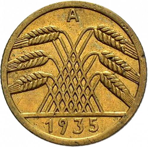 5 Pfenning Reverse Image minted in GERMANY in 1935A (1924-38 - Weimar Republic - Reichsmark)  - The Coin Database