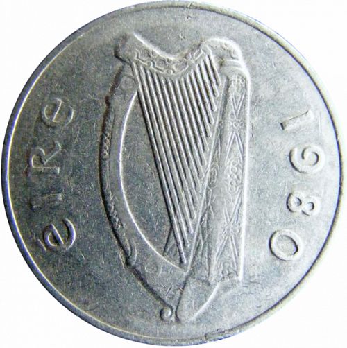 10P - Ten Pence Obverse Image minted in IRELAND in 1980 (1971-01 - Eire - Decimal Coinage)  - The Coin Database