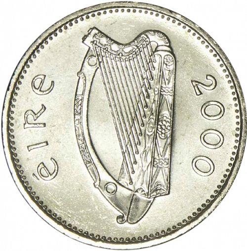 10P - Ten Pence Obverse Image minted in IRELAND in 2000 (1971-01 - Eire - Decimal Coinage)  - The Coin Database