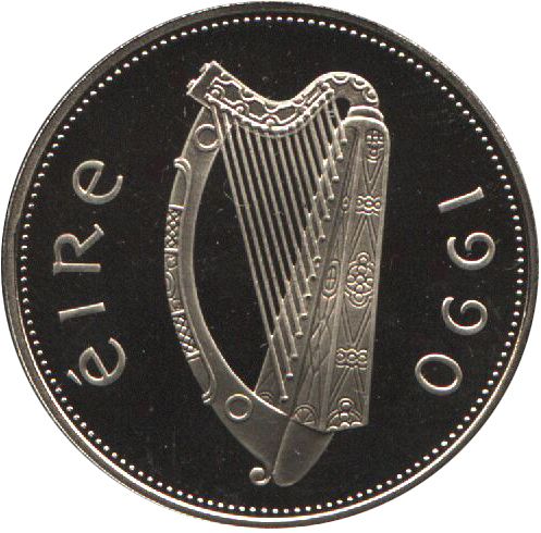 £1 - Pound (Punt) Obverse Image minted in IRELAND in 1990 (1971-01 - Eire - Decimal Coinage)  - The Coin Database