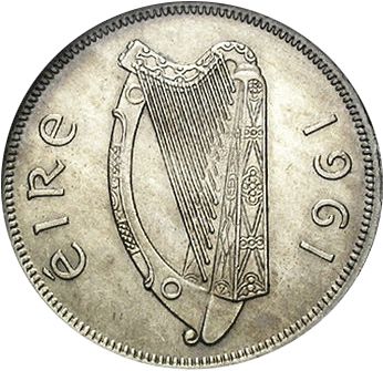 2s6d - Half Crown Obverse Image minted in IRELAND in 1961 (1938-70 - Eire)  - The Coin Database