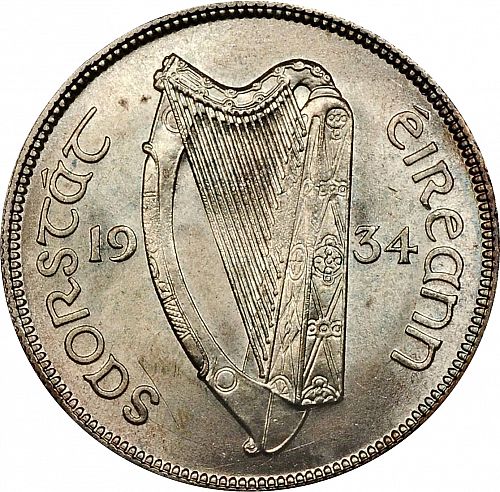 2s6d - Half Crown Obverse Image minted in IRELAND in 1934 (1921-37 - Irish Free State)  - The Coin Database