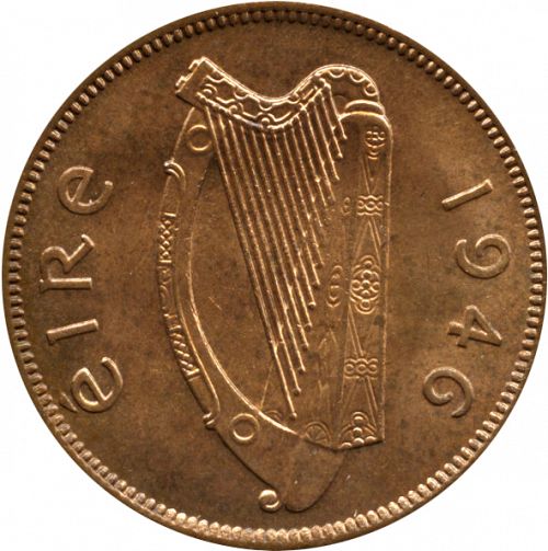 halfd - Halfpenny Obverse Image minted in IRELAND in 1946 (1938-70 - Eire)  - The Coin Database