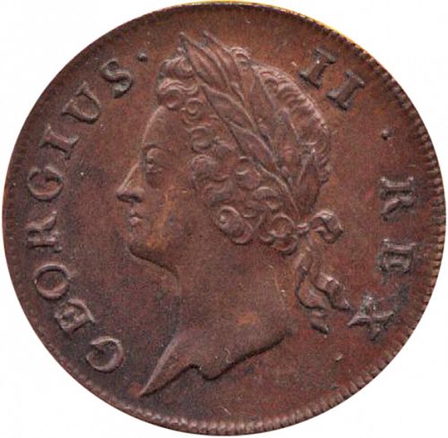 Halfpenny Obverse Image minted in IRELAND in 1741 (1727-60 - George II)  - The Coin Database